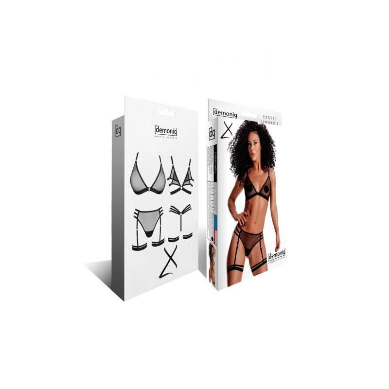 Bielizna-LadyX Adora L  - biustonosz, stringi, podwiązki - 8