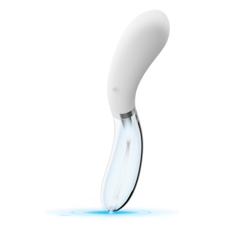 Wibrator szklano-silikonowy Curve LED Glass Vibrator 2, dwustronny, 20,5 cm - 4