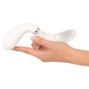 Wibrator szklano-silikonowy Curve LED Glass Vibrator 2, dwustronny, 20,5 cm - 6