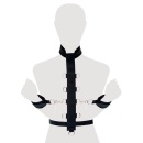 Uprząż Fantasy Harness Black – pas i kołnierz z 9 pierścieniami D, wymiary regulowane obwodowo, uniwersalna - 6