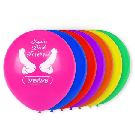 Balony Super Dick Forever 7 sztuk - lateks, 30 cm, 7 kolorów - 3