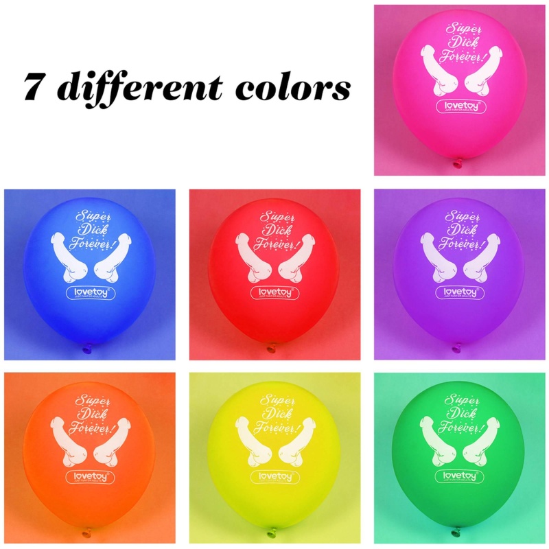 Balony Super Dick Forever 7 sztuk - lateks, 30 cm, 7 kolorów - 7