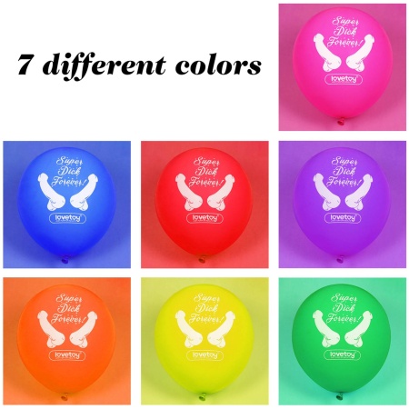 Balony Super Dick Forever 7 sztuk - lateks, 30 cm, 7 kolorów - 7