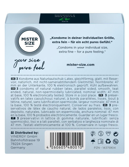 Mister Size 47mm pack of 3