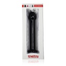 Szklane Dildo Glass Romance 17,8 cm Czarny z Przezroczystymi Paskami - 2