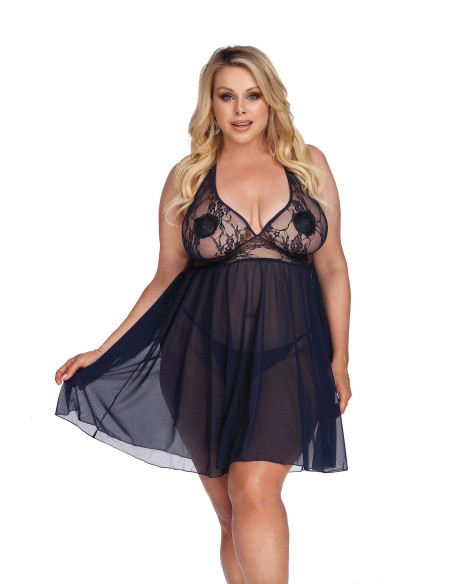 PANDORA BLACK ( CHEMISE/HALKA ) L+