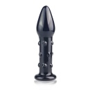 Szklany plug analny Glass Romance Black 14 cm, czarny - 1