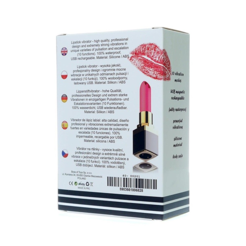 Stymulator Lipstick Vibrator USB - 10 funkcji wibracji z precyzyjną wypustką, smukła forma - 10