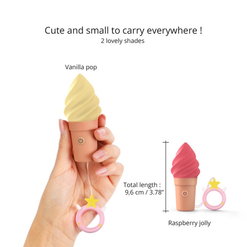 Wibrator łechtaczkowy Cand'Ice Vanilla Pop - 10 trybów wibracji, silikon i ABS, długość 10 cm - 3