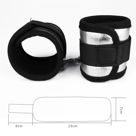 Kajdanki Neoprenowe Struggle My Handcuff 21-25 cm Srebrne - 5