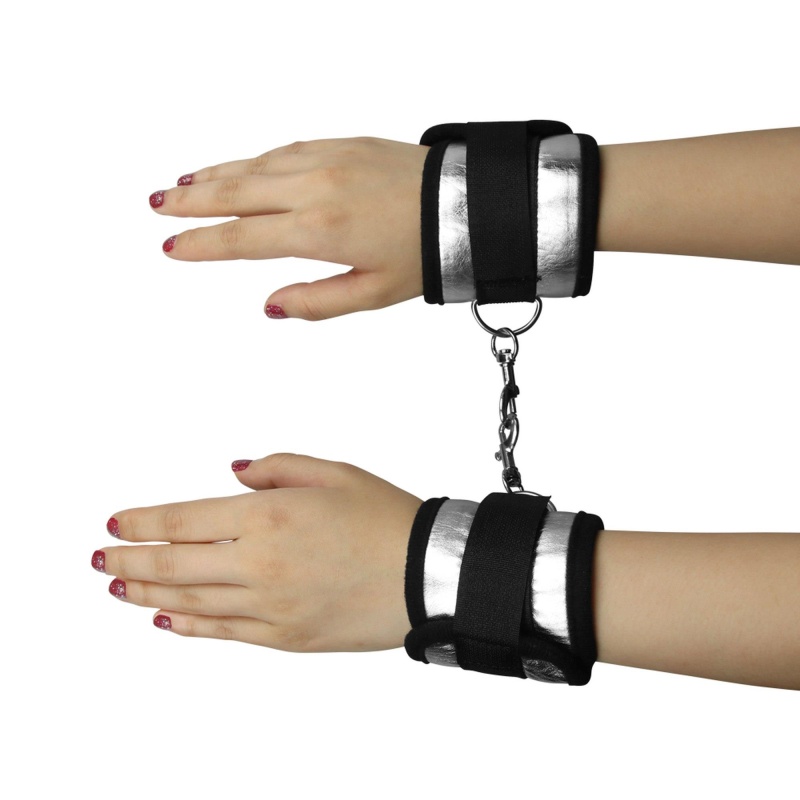 Kajdanki Neoprenowe Struggle My Handcuff 21-25 cm Srebrne - 6