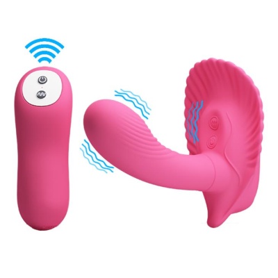 Wibrator muszlowy Powerful Shell Stimulator – 30 trybów wibracji, pilot, dł. 21 cm - 1 2
