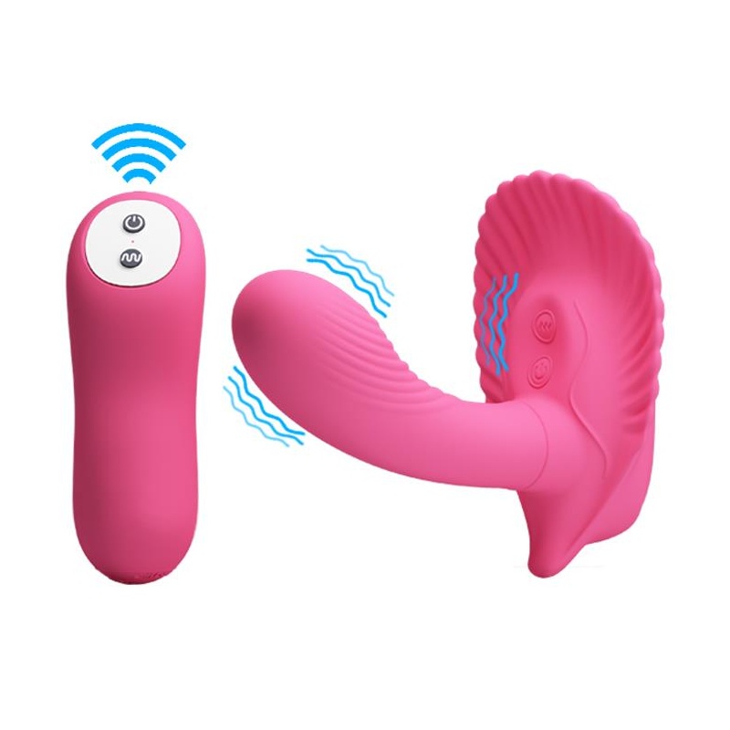 Wibrator muszlowy Powerful Shell Stimulator – 30 trybów wibracji, pilot, dł. 21 cm - 2