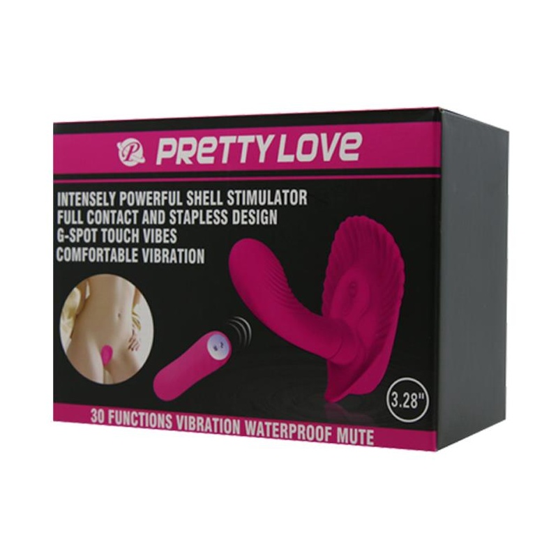 Wibrator muszlowy Powerful Shell Stimulator – 30 trybów wibracji, pilot, dł. 21 cm - 9
