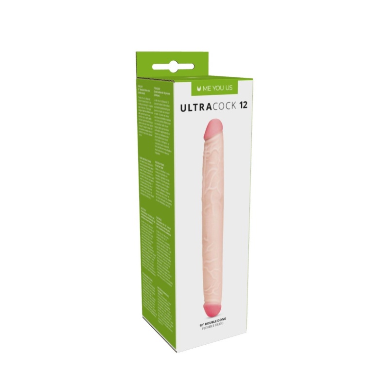 Dildo Dwustronne Ultra Cock Double Ended - Bezszwowa, Elastyczna Konstrukcja, 30,5 cm (12") - 2
