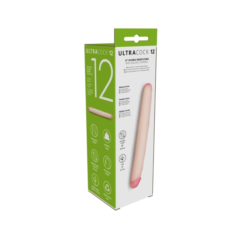 Dildo Dwustronne Ultra Cock Double Ended - Bezszwowa, Elastyczna Konstrukcja, 30,5 cm (12") - 4