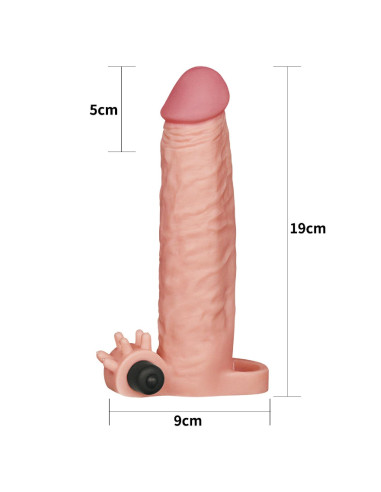 Add 2"" Pleasure X Tender Vibrating Penis Sleeve Flesh