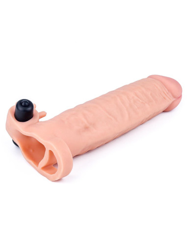 Add 2"" Pleasure X Tender Vibrating Penis Sleeve Flesh