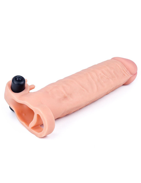 Add 2"" Pleasure X Tender Vibrating Penis Sleeve Flesh
