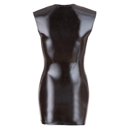 Wet Look Dress with Zip - 7