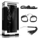 Zestaw BDSM Deluxe Bondage Kit - Kajdanki, Knebel, Pejcz 25 cm - 1
