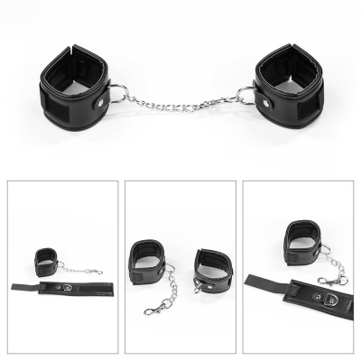 Zestaw BDSM Deluxe Bondage Kit - Kajdanki, Knebel, Pejcz 25 cm - 1 2