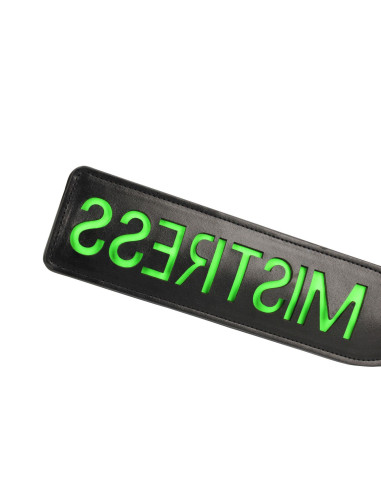 'Mistress'' Paddle - Glow in the Dark - Black/Neon Green