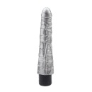 Realistyczny wibrator Johnny Boner-Silver z żyłkowaną główką i regulacją kółkiem, długość 23 cm, średnica 4,8 cm - 4