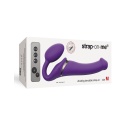 Wibrator strap-on bez uprzęży Strap-On-Me M - 3 silniki, wyginana konstrukcja, fioletowy, długość całkowita ok. 24,5 cm - 2