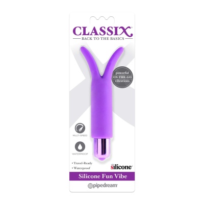 Wibrator łechtaczkowy Silicone Fun Vibe Purple - silikonowy stymulator z 3 prędkościami i wodoodporną obudową, długość 15 cm, śr - 1 2