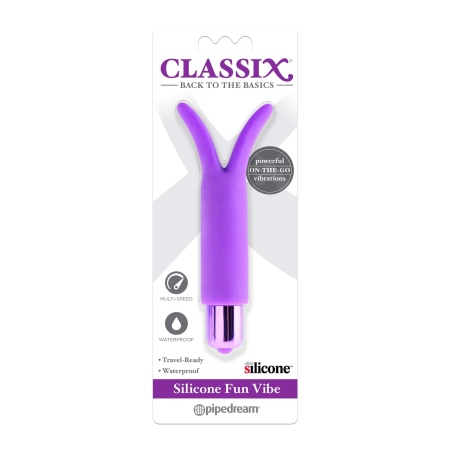 Wibrator łechtaczkowy Silicone Fun Vibe Purple - silikonowy stymulator z 3 prędkościami i wodoodporną obudową, długość 15 cm, śr - 2
