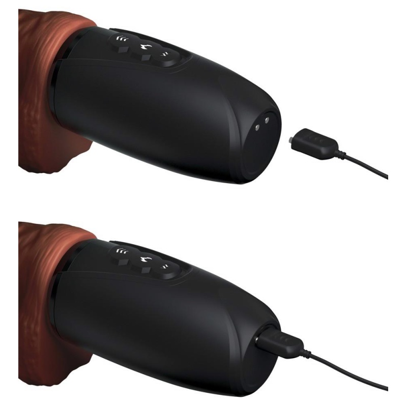 Wibrator realistyczny King Cock Plus 7.5 Thrusting z jądrami, funkcja pchnięć i podgrzewania, 29,7 cm - 7