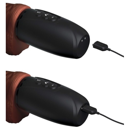 Wibrator realistyczny King Cock Plus 7.5 Thrusting z jądrami, funkcja pchnięć i podgrzewania, 29,7 cm - 7