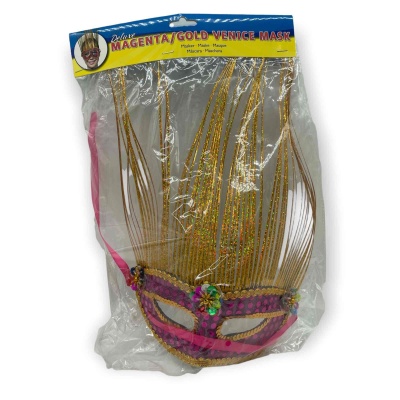 Maska wenecka Venice Mask Pink 41 cm różowa - 1 2