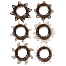 Pierścień-Tickler Set Textured Ring Smoke - Zestaw 6 Rozciągliwych Pierścieni Erekcyjnych z Teksturowaną Powierzchnią i Wypustka - 2