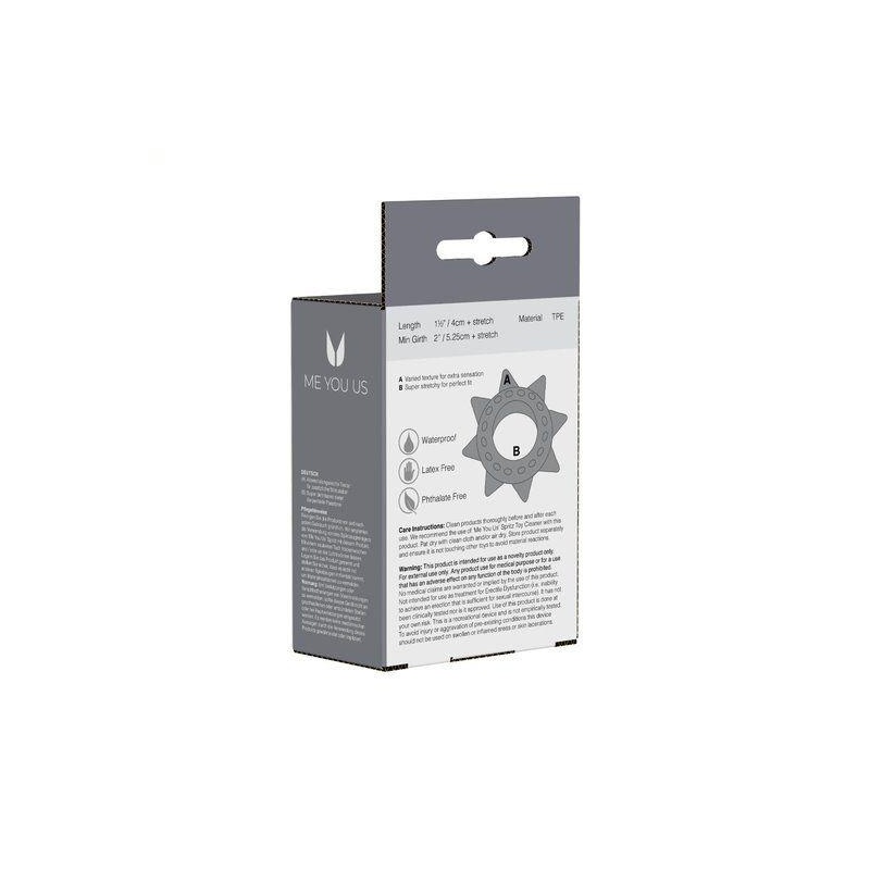Pierścień-Tickler Set Textured Ring Smoke - Zestaw 6 Rozciągliwych Pierścieni Erekcyjnych z Teksturowaną Powierzchnią i Wypustka - 4