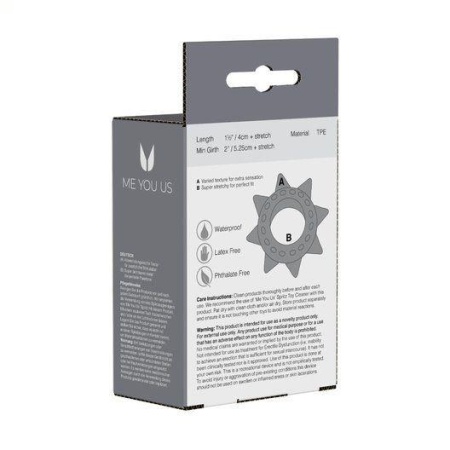 Pierścień-Tickler Set Textured Ring Smoke - Zestaw 6 Rozciągliwych Pierścieni Erekcyjnych z Teksturowaną Powierzchnią i Wypustka - 4