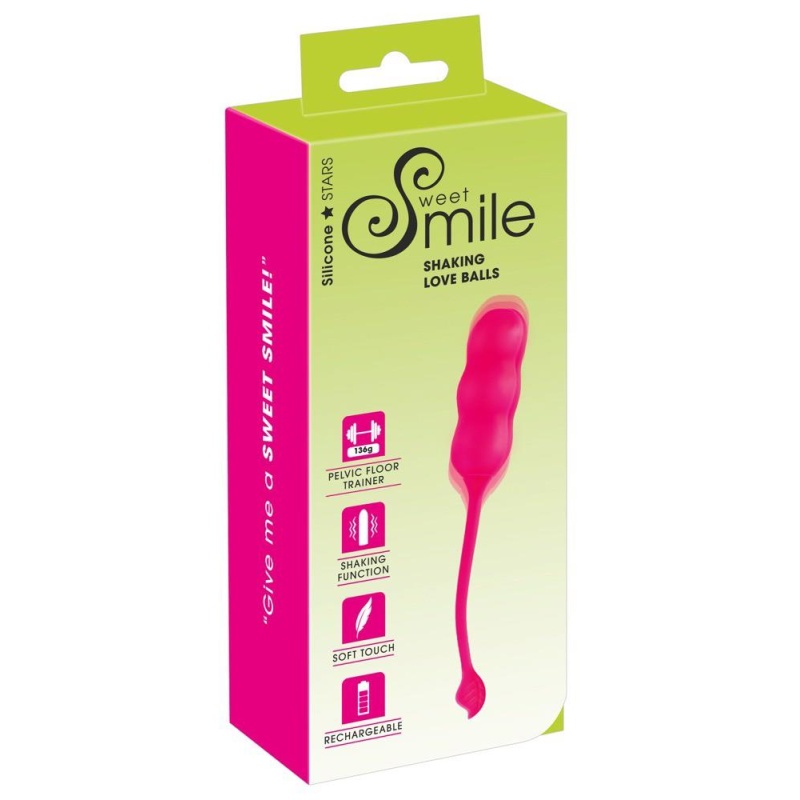 Kulki gejszy Shaking Love Balls – silikonowe, ładowalne USB, z magnesem pulsacyjnym w 9 trybach, długość 21 cm - 1