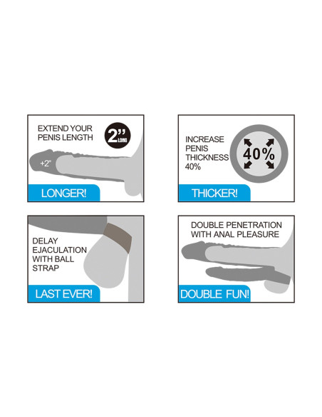 Add 2"" Pleasure X Tender Vibrating Double Penis Sleeve