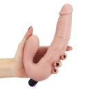 Strapless Strap-on IJOY z wibracją 21 cm Beżowy - 2