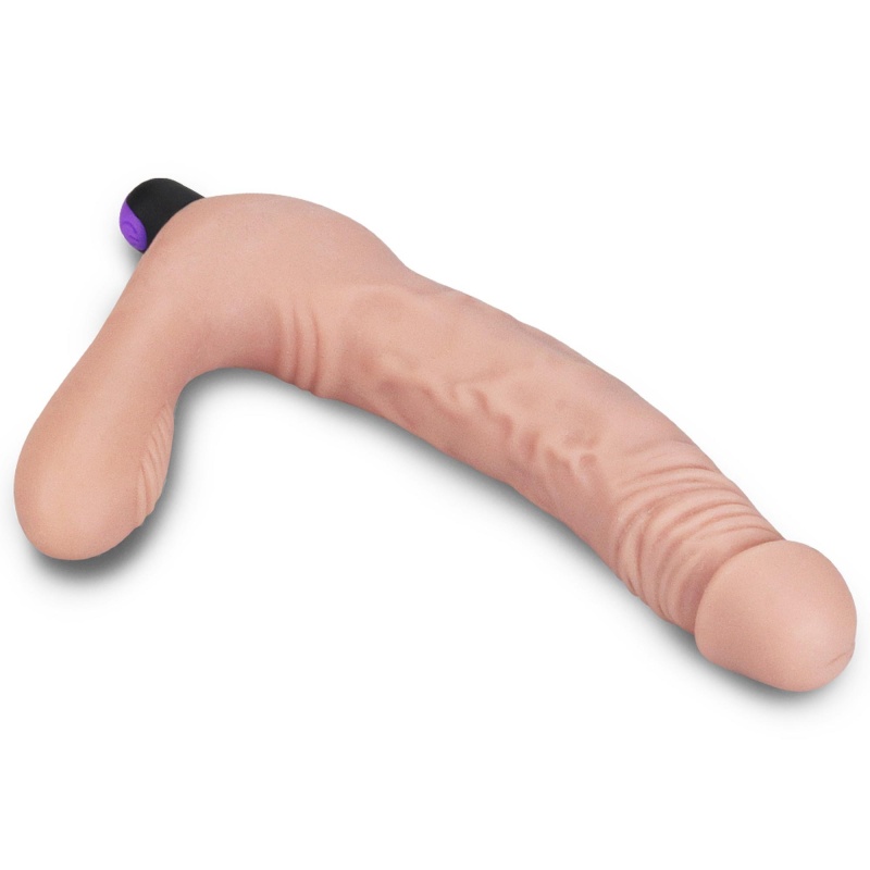 Strapless Strap-on IJOY z wibracją 21 cm Beżowy - 4