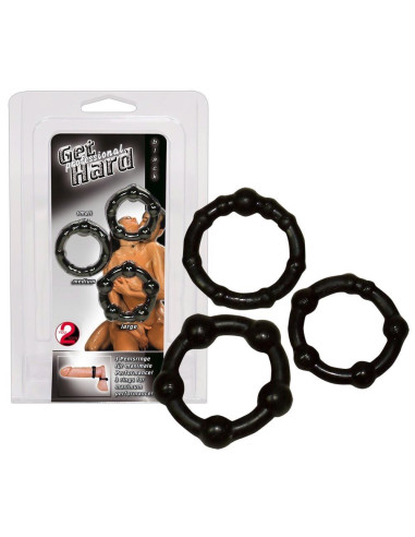 Cock Rings Set "Get Hard" schw