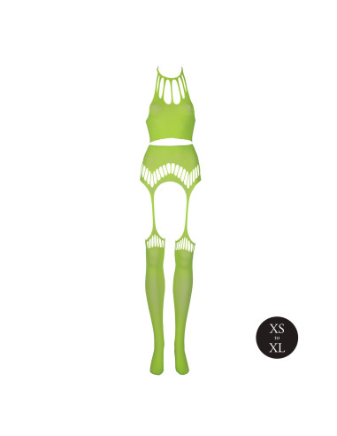 Two Piece with Crop Top and Stockings - Green - XS/XL