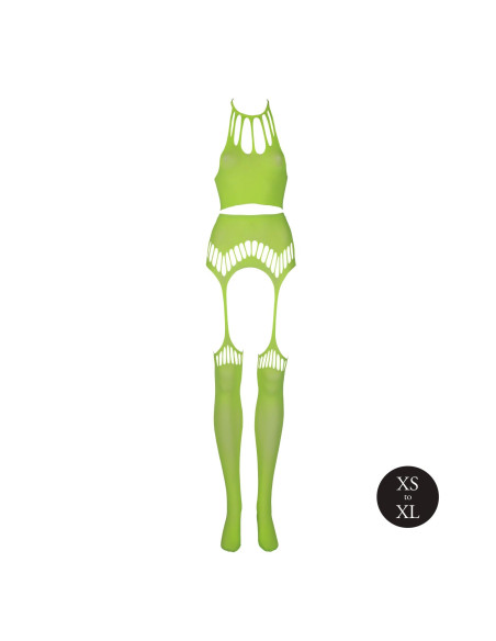 Two Piece with Crop Top and Stockings - Green - XS/XL