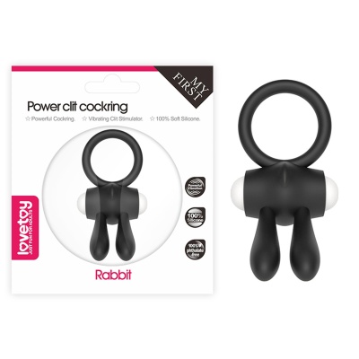 Wibracyjny pierścień na penisa Power Clit 7,5 cm, czarny - 1