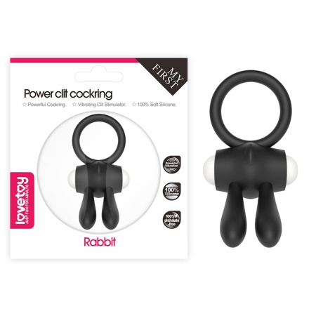 Wibracyjny pierścień na penisa Power Clit 7,5 cm, czarny - 1