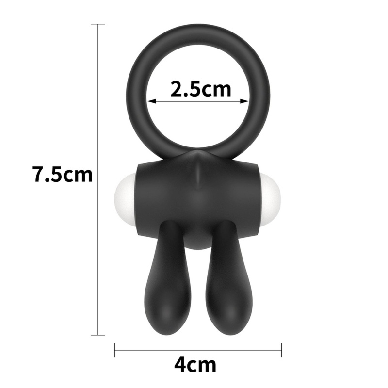 Wibracyjny pierścień na penisa Power Clit 7,5 cm, czarny - 6