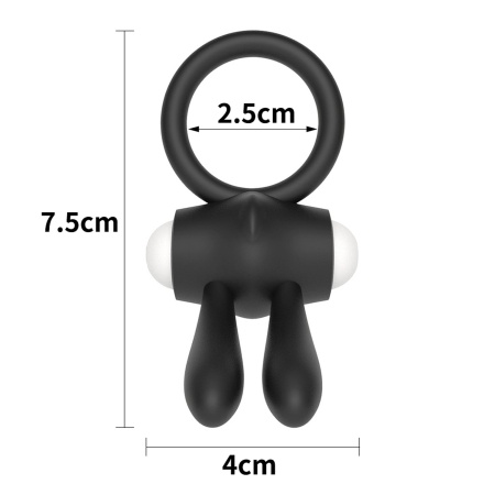 Wibracyjny pierścień na penisa Power Clit 7,5 cm, czarny - 6