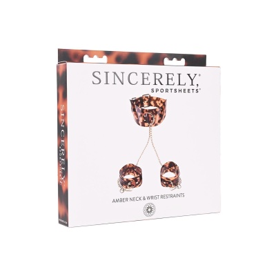 SPORTSHEETS AMBER NECK AND WRIST RESTRAINT - 1
