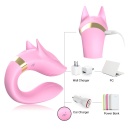 Wibrator dwustronny dla par Fox light pink - silikon medyczny i ABS, 9 trybów wibracji, 92 × 75 × 35 mm - 3